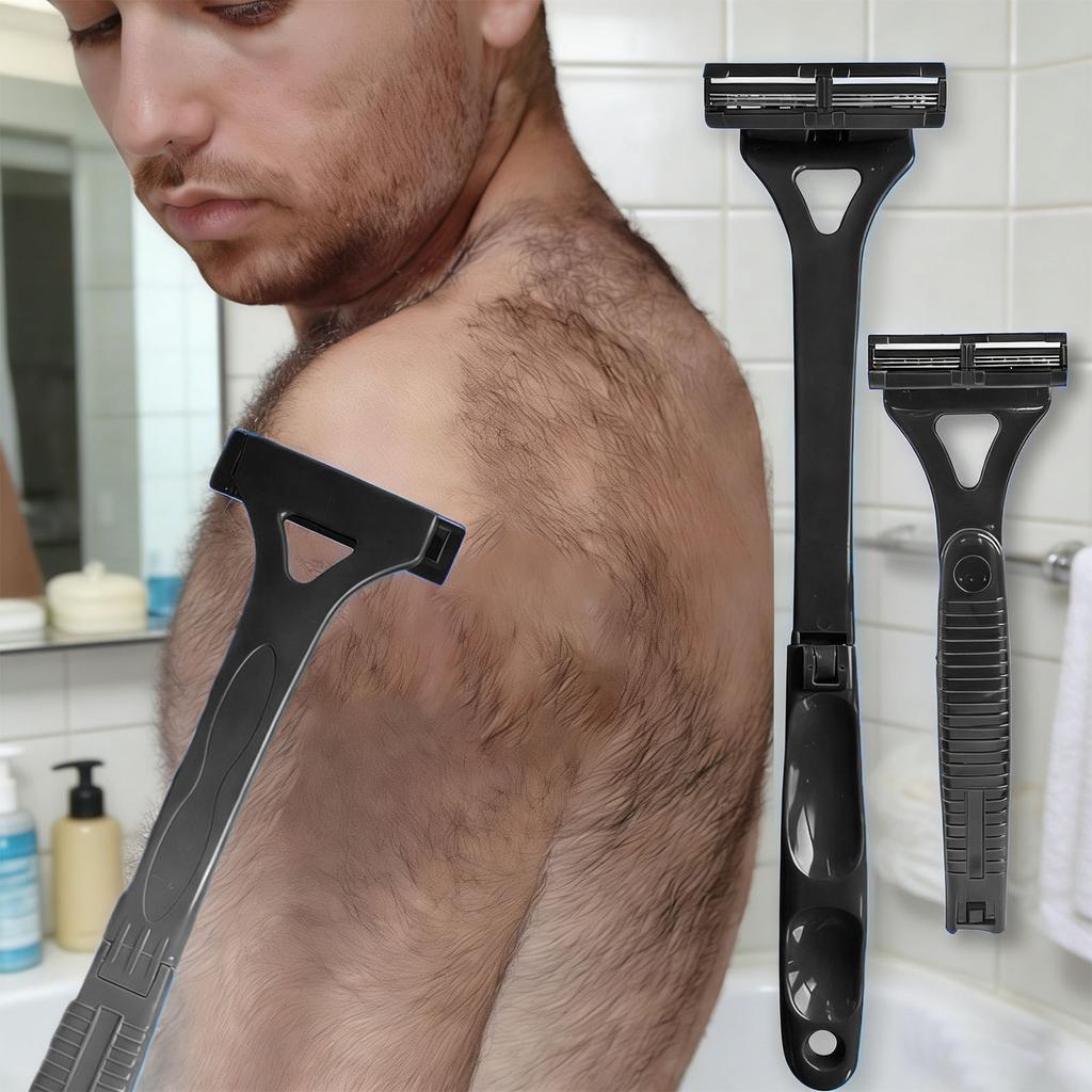 Foldable   Handle Back Hair Removal Trimmer Manual 3 Layers Cutter Back Hair Trimmer 44cm Total Length