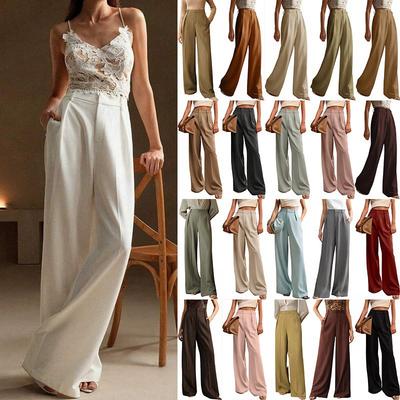 High Waist Wide Leg Pants In Multiple Colors