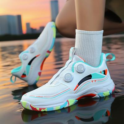 Men's Badminton Shoes Women's Non Slip Tennis Shoes Colorful Soles Training Specific Sports Shoes Breathable Tennis Shoes