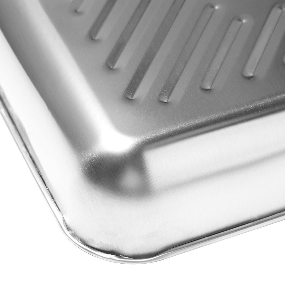 3Pcs Food-Grade Food Storage Tray Stainless Steel Kitchen Serving Plate Barbecue Pan BBQ