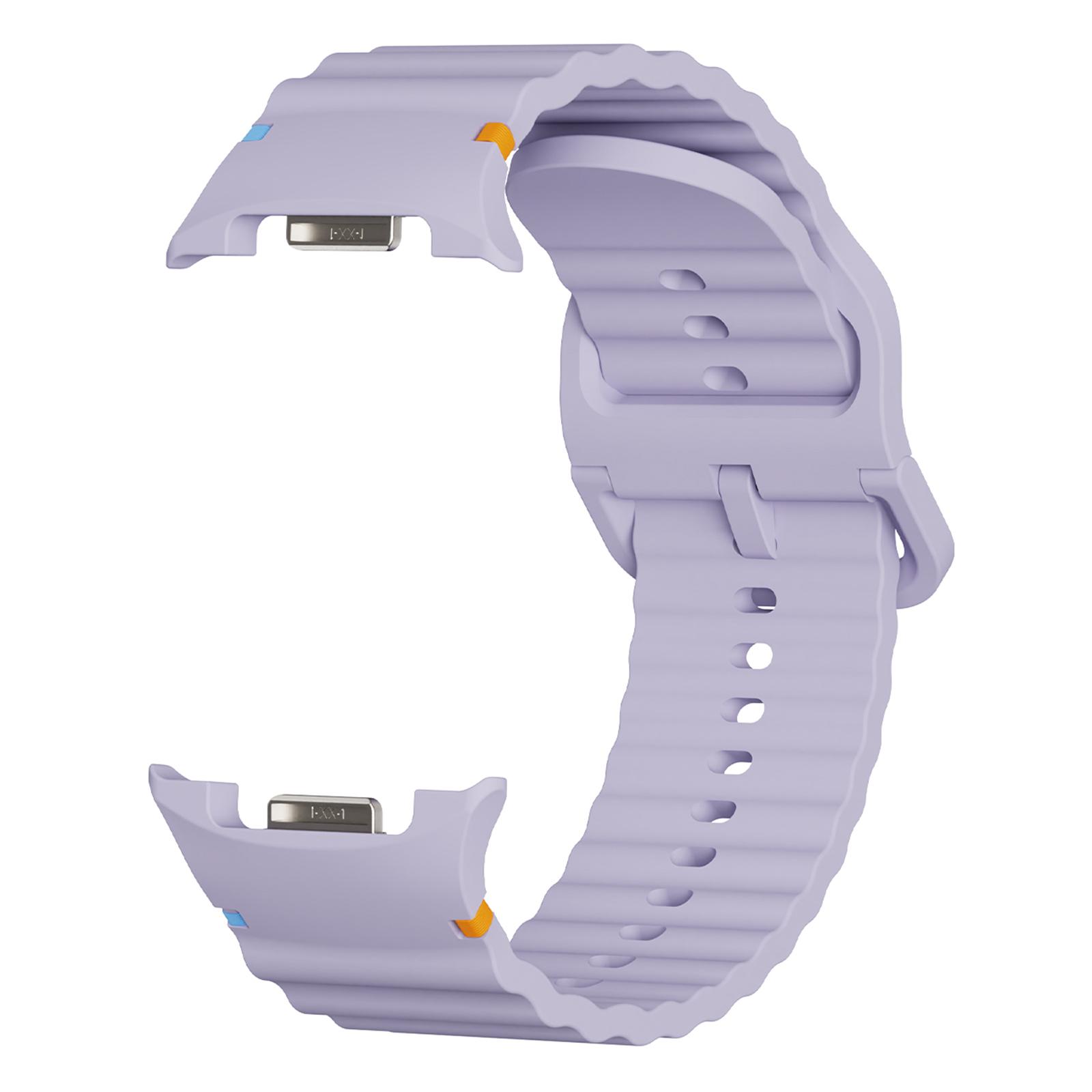 

KALEBOL Silicone Watch Band for Samsung Galaxy Watch8 44mm/40mm/Watch8 Classic 46mm Wave Shape Wrist Strap K