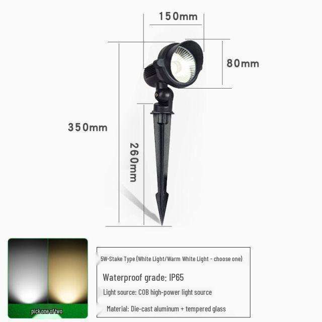 Waterproof Outdoor Landscape Spotlight for Gardens and Lawns