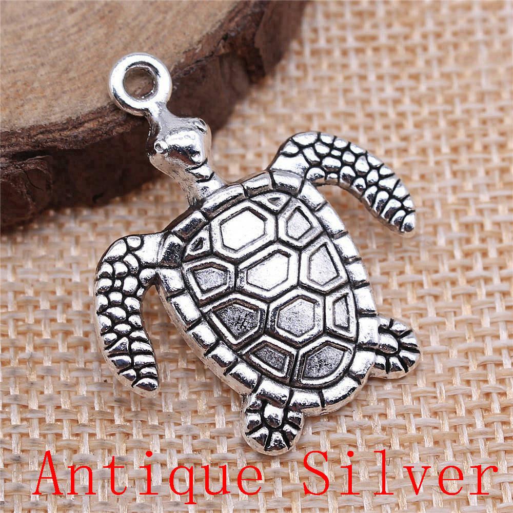 Turtle Shaped Charms Pendant For Bracelet Necklace Jewelry Making Craft Findings