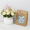 30PCS Elegant Kraft Paper Gift Bags with Clear Window and Sturdy Brown Cardboard Back - Standing Design, Rounded Corners and Twine Closure