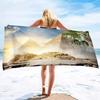 Pyramid Series Seaside Vacation Beach Towel Swimming Bath Towel Microfiber Sports Towel