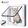 Cat Flap Door Lockable Low Noise Cat Door Flap For Interior Exterior Doors 4 Way Locking Flap Door For Interior Exterior Door
