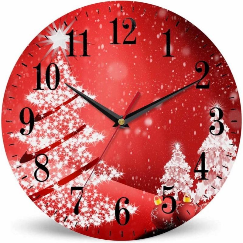 10 Inch Wall Clock Vintage Wooden Silent Quartz Home Living Room Decoration Large Clock
