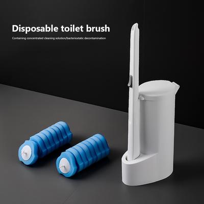Disposable Toilet Wash Brush With Replacement Heads Toilet Brush Holder Set Long Handle Household Flexible Bathroom Accessories