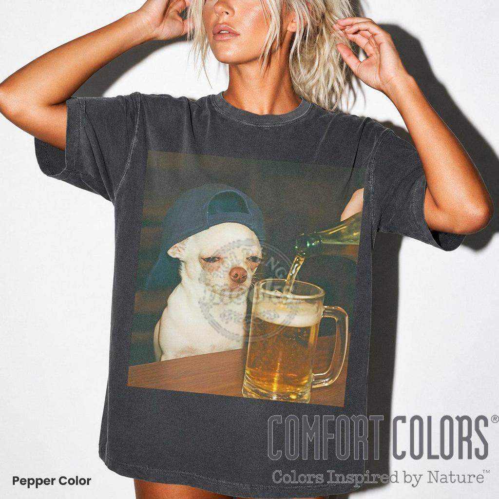 Comfort Colors Chill Chihuahua T-Shirt, Funny Dog Tee, Drunk Dog Shirt, Dog Graphic SweaT-Shirt, Chihuahua Mom Shirt, Dog Lover Gift ID