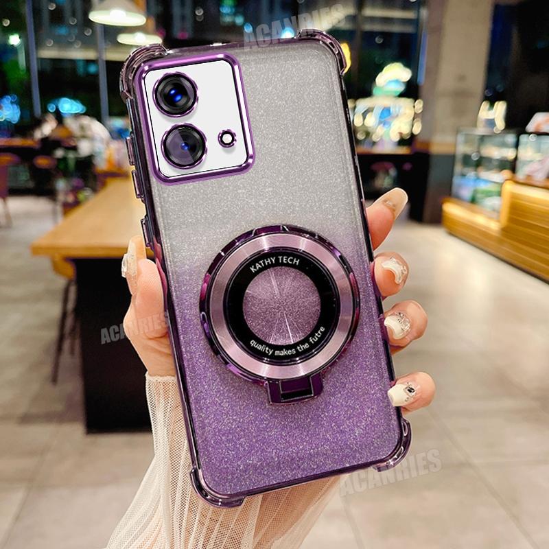 

Motog84 Роскошный чехол-держатель с градацией покрытия для Motorola Moto G84 G54 5g G52 G82 G30 G20 G10 Противоударный силиконовый чехол-подставка For MOTO G84