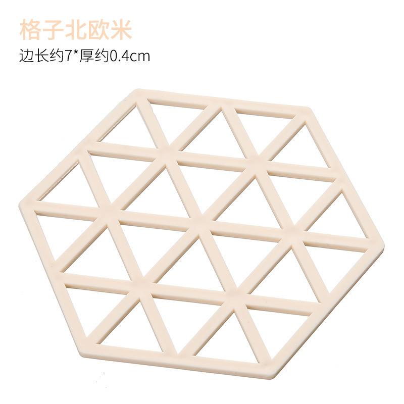 High Temperature Resistant Silicone Heat Insulation Mat Hexagonal Non Slip Trivet Protective Pad for Kitchen Table Hot Pot Pan Holder