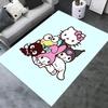 Office Rug Hello Kitty, Sanrio Characters Anti-Slip Rug, Machine Washable for Living Room, Bedroom, Office, Multiple Sizes, Bedroom Mat, Decorative Ma