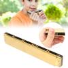 C Key Harmonica 28 Hole Wide Range Polyphony Type Stainless Steel ABS Material Mouth OrganGold
