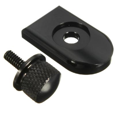 Harley-Davidson 1996~ Sitzschraube Schraube Schraube Aluminium Montagekappe 1/4"-20 Steigungstyp Werkzeugfrei Einfach anzupassen Solo-Sitz (Schwarz/Bolt+Grundplatte)