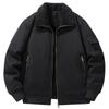 Herren-Arbeitsjacke aus Lammwolle - Dicke, Warme Baumwolljacke mit Samtfutter, Reverskragen, Herbst/Winter Freizeit-Oberbekleidung.