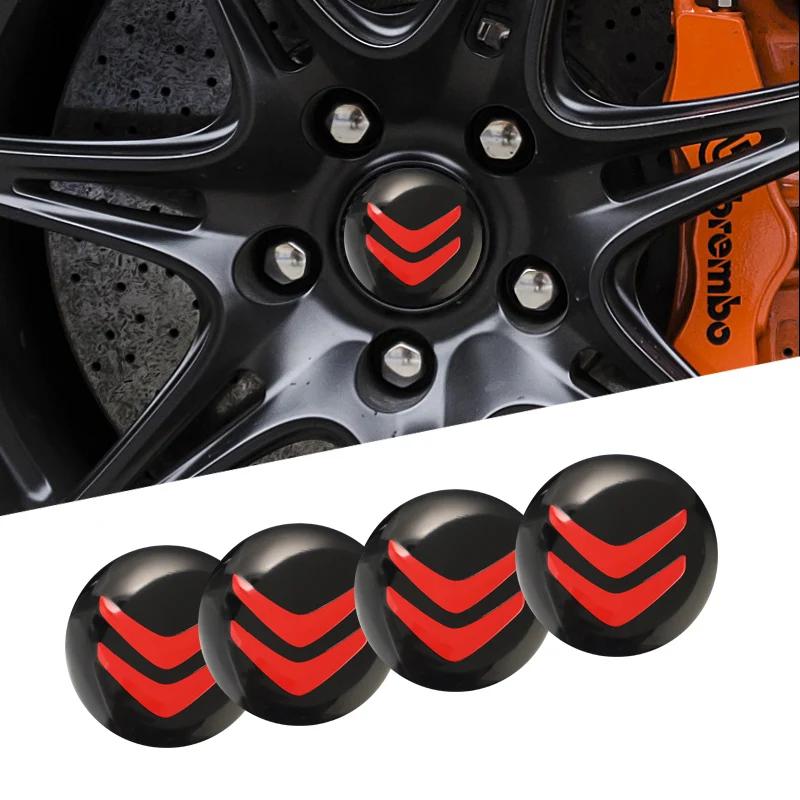 4 Pièces Autocollants Cache-Moyeux de Roue de Voiture Badge Emblème Pour Citroen C4 C3 C5 AIRCROSS C5X e-C4 X e-C3 C-Crosser C-Elysee C1 Berlingo C6