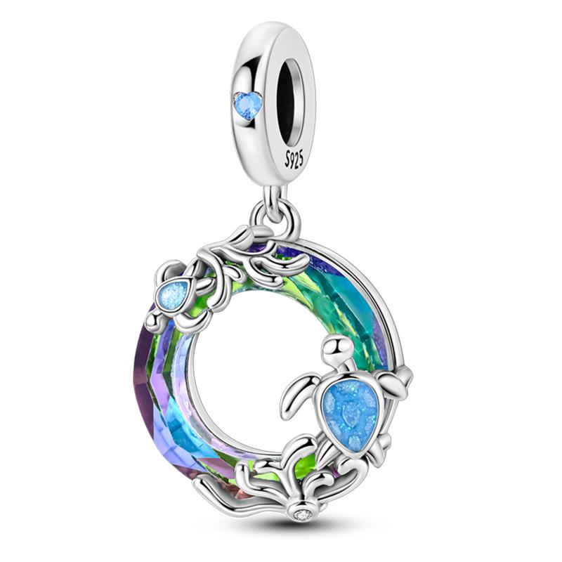 Fashion 925 Silver Summer Ocean World Series Sea Turtle Starfish Crab Octopus Charms Beads Fit 925 Bracelet DIY Jewelry
