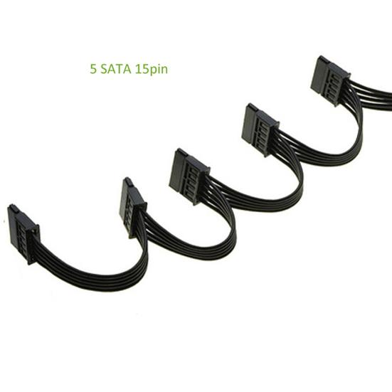 1 Power Supply Splitter SATA To 5 IDE 15Pin Hard Drive Cable Cord