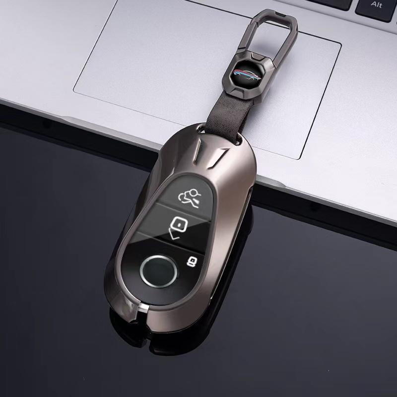 

Metal Car Key Case Cover Shell For C E S Class GLC W206 W223 W214 E300 C260 C300 S450 S500 S400 Fob Accessories сірий