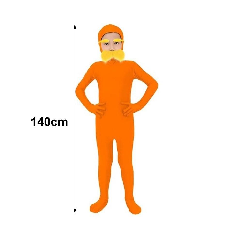 Yellow Mustache and Eyebrow Halloween Costume Spandex Jumpsuit Costume  for Adult Kids