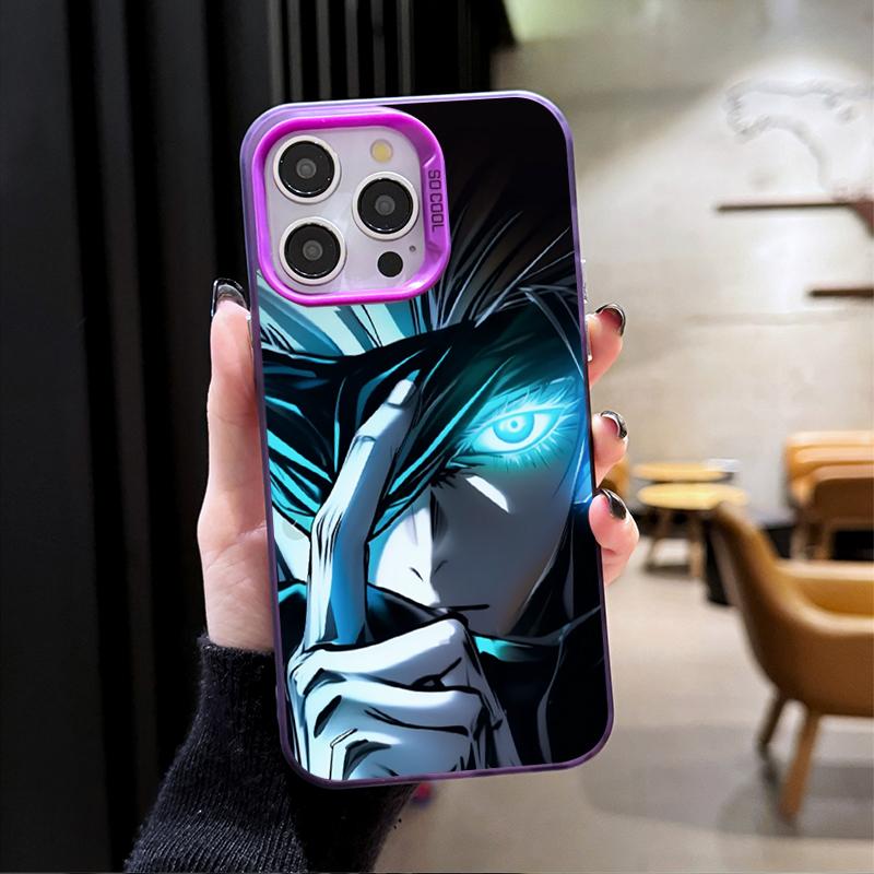 Anime Jujutsu Kaisen Satoru Gojo Beschichtetes Handyhülle Für iPhone 17 Air 16 e 15 14 13 12 11 Pro Max Plus Mini SE 2020 2022 Hülle