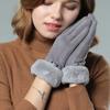 Warm Gloves for Women Winter Suede Outdoor Cycling Touch Screen Plus Velvet Thickening
