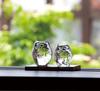 ADERIA Tsugaru Vidro Figurine Parent and Child Owls Clear Made in Japan Comes in a Gift Box Cute Bird Ornament Perfect for Housewarming Wedding Small