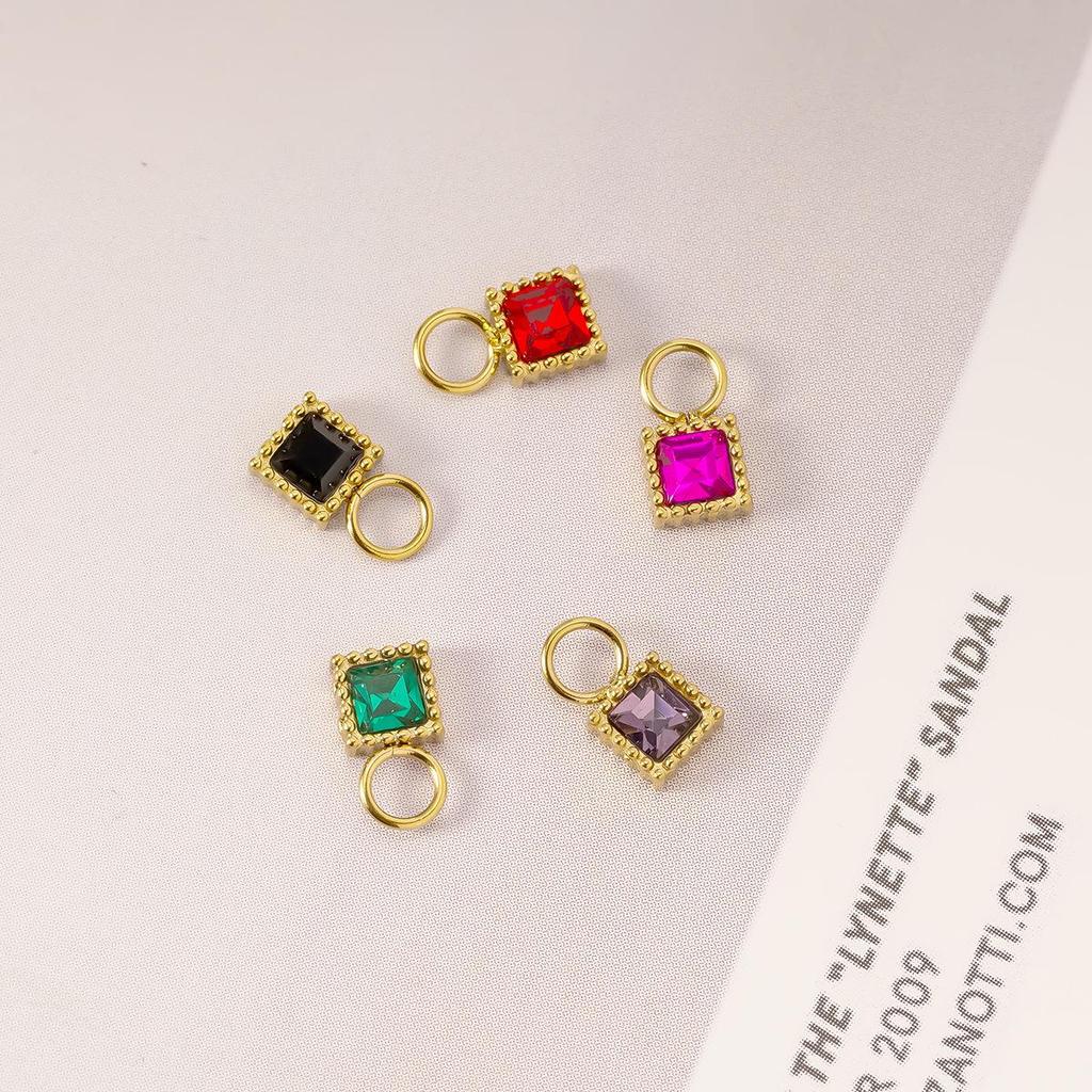 European & American Stylish Colorful Zircon Bracelet & Necklace Pendants in Stainless Steel