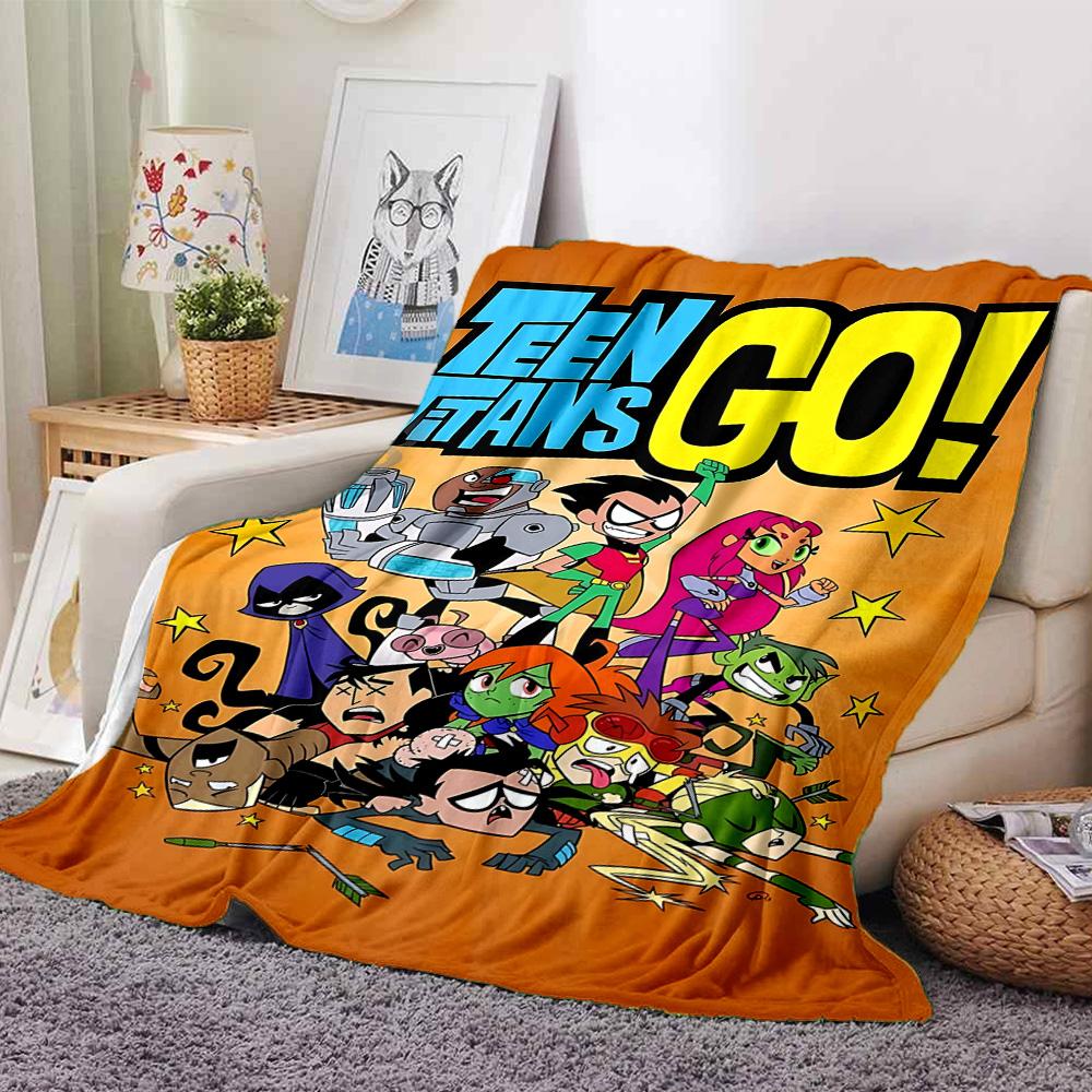 Teen Titans Go Adventure Flannel Blanket Super Soft Warm Cozy Blanket For Sofa Bed Office Travel Allseason Home Decor Gift