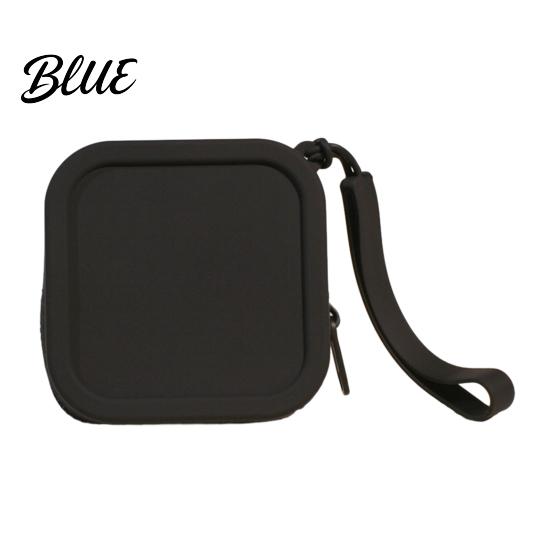 Small Silicone Coin Purse Pouch with Zipper And Wrist Strap Square Shockproof Durable Change for Kids Storage Bag Lightweight Compact Headphones
