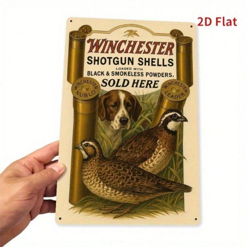 Metal Wall Art Vintage Winchester Ammo Poster for Bar Decor