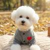 Heart Print Pet Cardigan Romantic Pet Knitted Coat Comfortable Spring Cat Clothes  Outdoor Walking