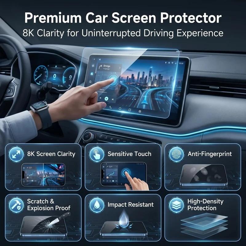 For BYD Atto 2 Yuan UP Low Trim EV 2025-2026 Screen Protector LHD RHD10.1"+8.8" Tempered Glass Film Navigation Film Accessorie