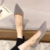 Women's Heeled Shoes 2026 New Style Fashion Versatile Sequined Women's Spring and Autumn Comfortable Pointed-toe Shoes Zapatos