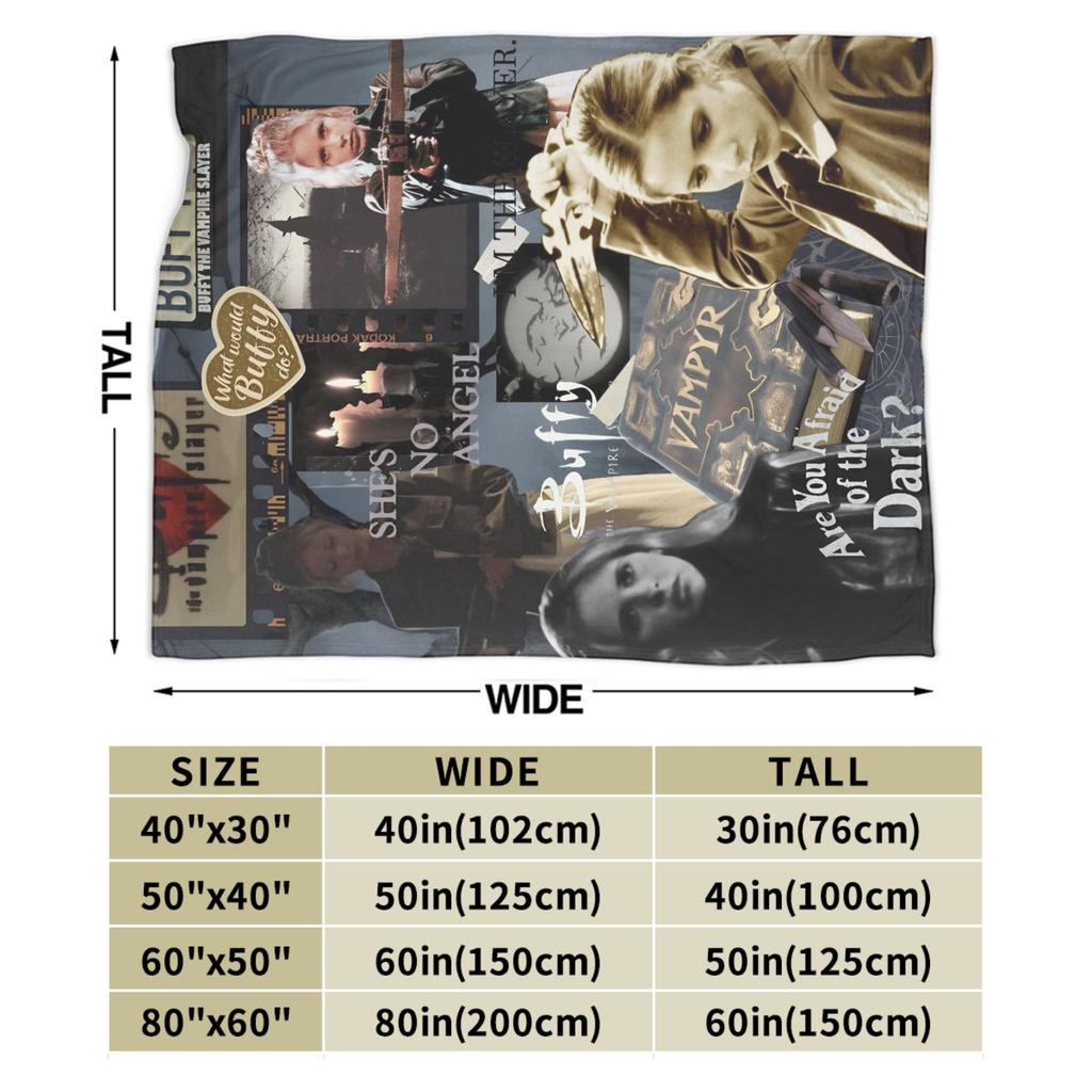 Buffy the Vampire Slayer Fleece Blanket Vampire Hunter Fashion Throw Blanket for Home 150*125cm Bedspread,