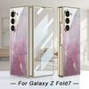 GKK Luxus Plattiertes Bemaltes Glas Hülle Für Samsung Galaxy Z Fold 7 6 5 Rückseite Bildschirm Glas Schutzhülle Für Galaxy Z Fold7 Hülle