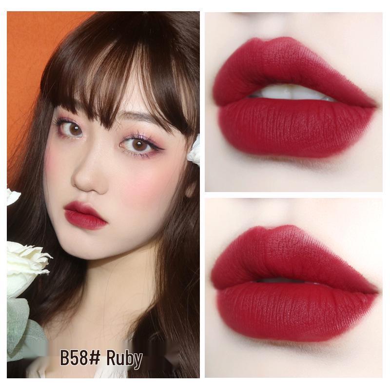 NOVO5266 Velvet Fine Matte Lipstick: Moisturizing & Hydrating Little Gold Bar with Net Red Square Tube