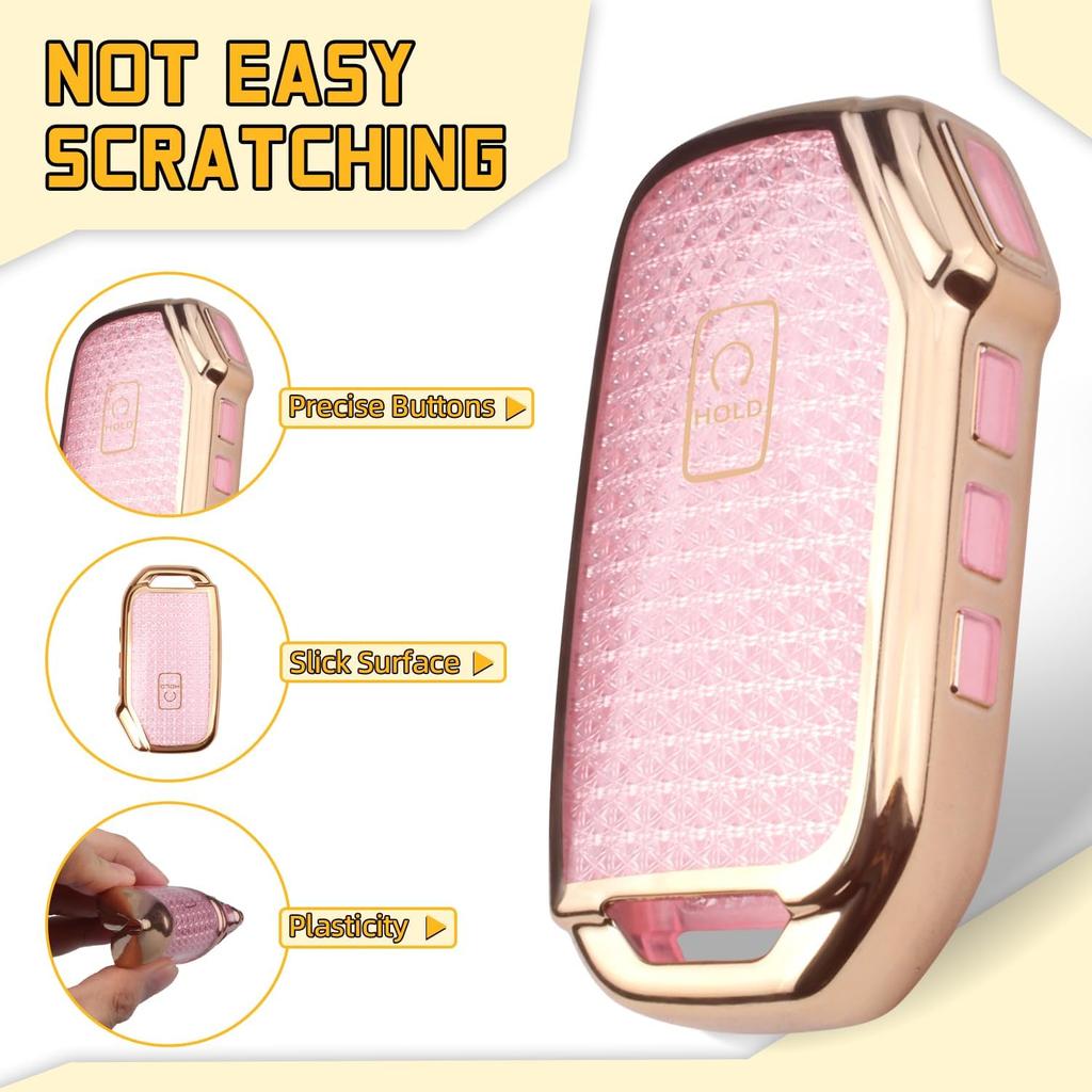 FT FUNTOR For Kia Key Fob Cover,Compatible With Kia Soul Forte Telluride K5 Seltos NIRO Sportage Sorento,5 Buttons TPU For Kia K5 Key Fob Cover With
