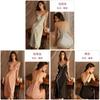 Long Silk Sleepwear Set With V Neck Sleeveless Design For Women Relaxation