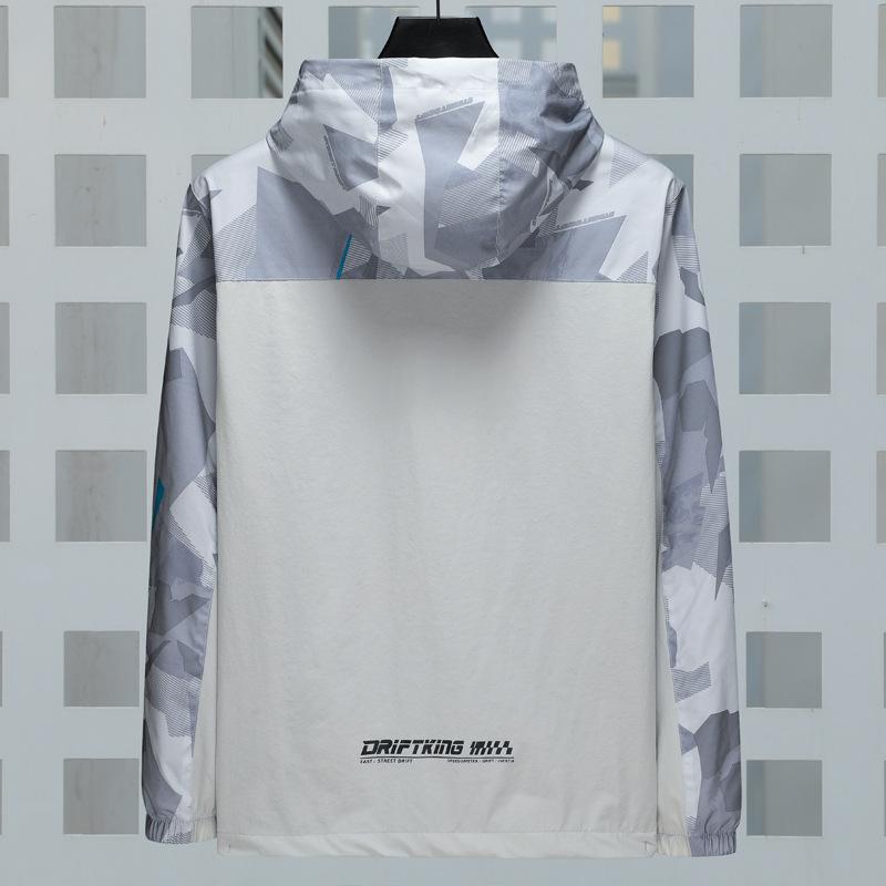 New Spring and Autumn Trend Men's Fashion Jacket Hong Kong Style Handsome Loose Casual Camouflage Hooded Jacket