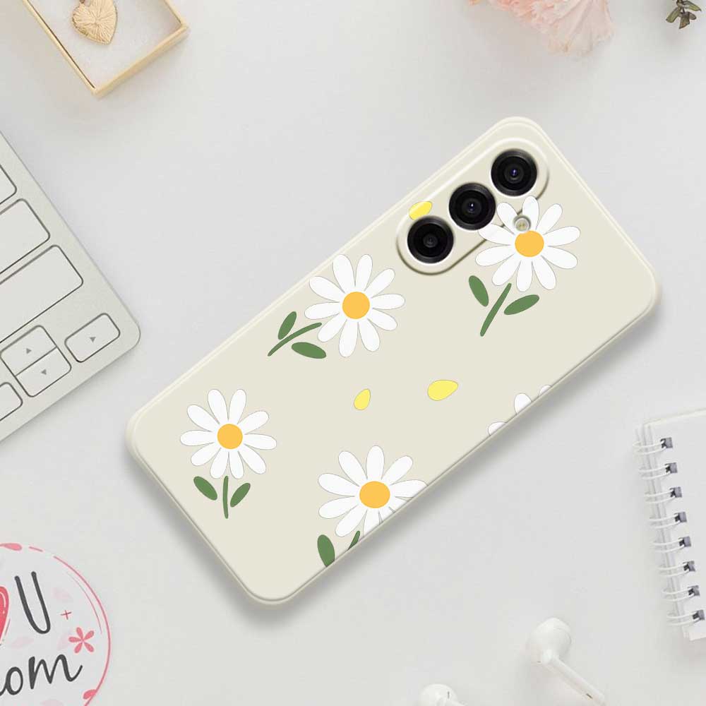 For Samsung Galaxy A17 5G Case Daisy Pattern Printing Straight Edge TPU Phone Back Cover