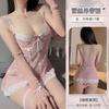 Domila's New Sex Underwear Sexy Perspective Tulle Fashion Deep V Backless Retro Lace Suspender Nightdress