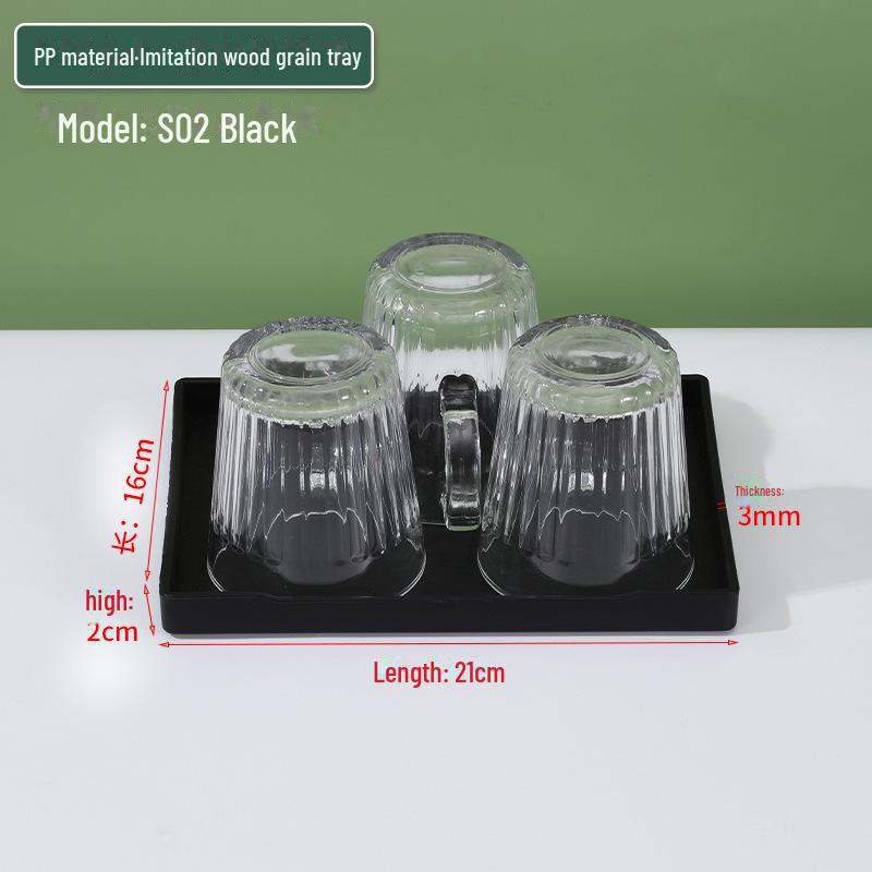 Rectangular Hotel Tray: Plastic Plate, Water Cup Storage for Bathroom or Restaurant.