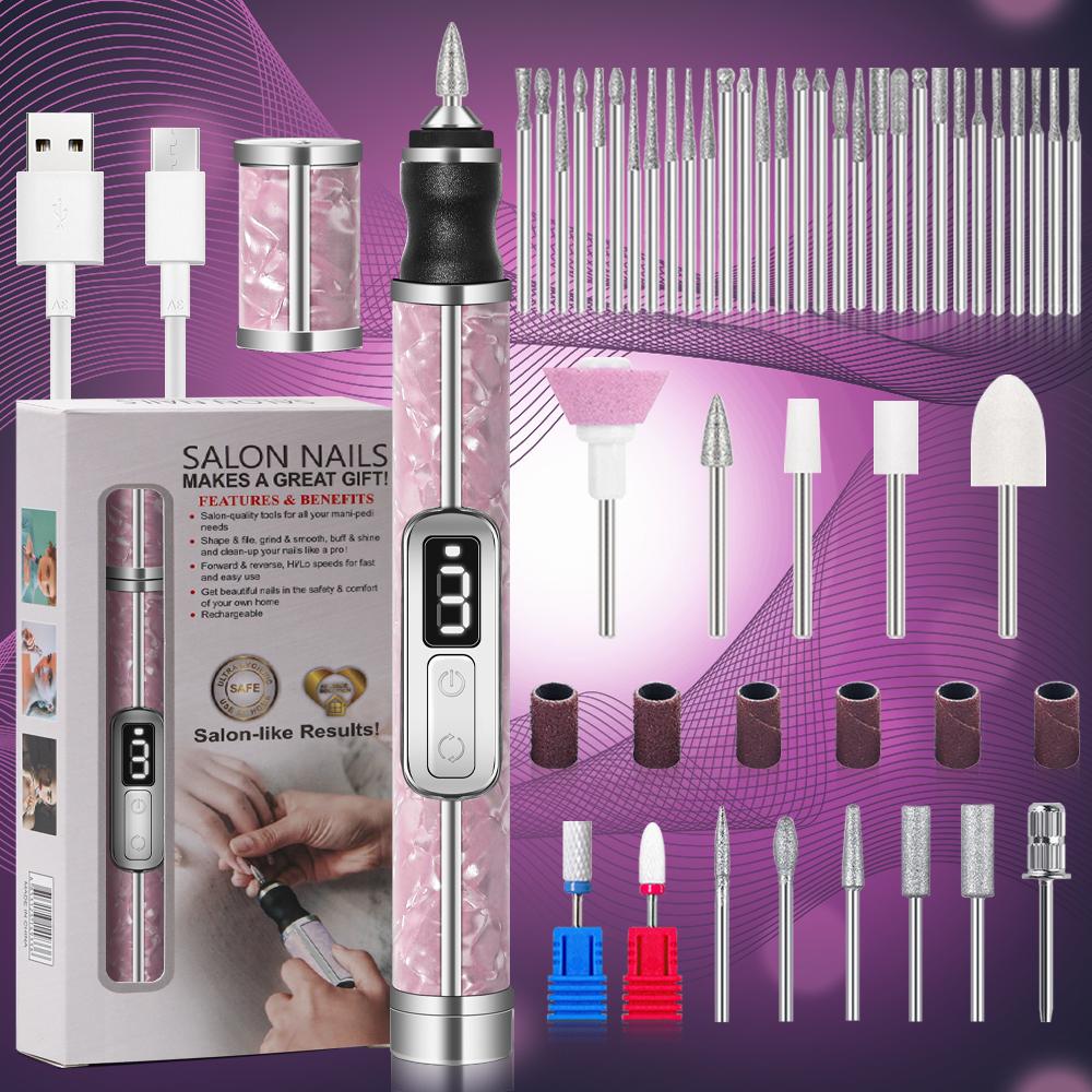 20000RPM Nail Polishing Machine Professional Nail Drill Multiple Gears Low Noise Nails Sander File Set For Manicure Salon Tools