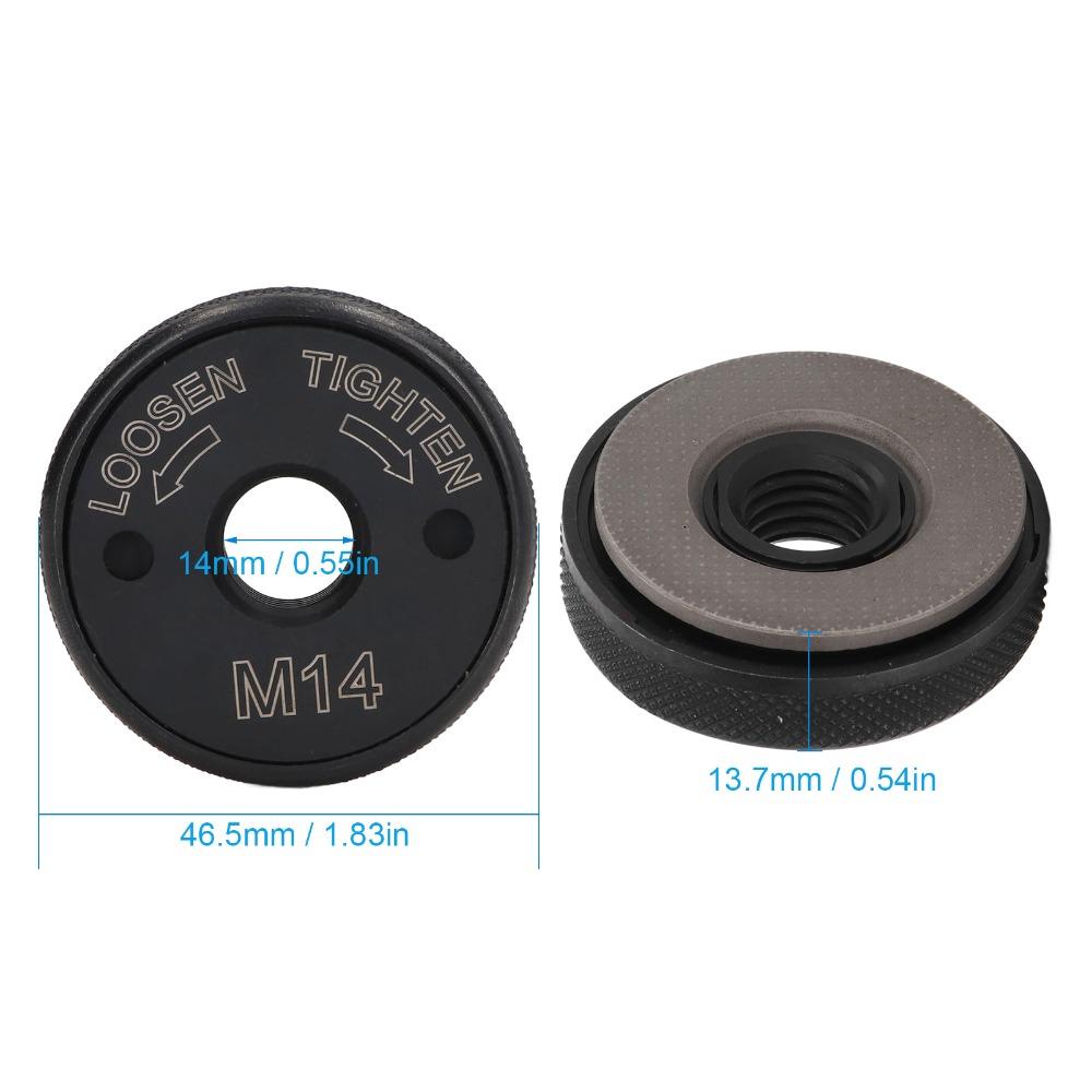 Precise M14 Thread Angle Grinder Flange Nut Black Quick Change Self Locking Flange Nut Quick Release Flange Nut Replacement Part
