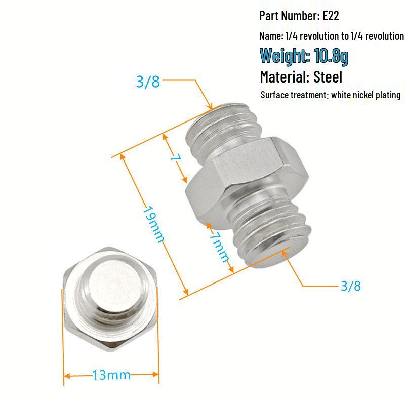 1/4 to 3/8 M4 M5 M6 M8 Screw Adapter for Tripod, Pan/Tilt Camera, Hot Shoe Mount & Light Stand