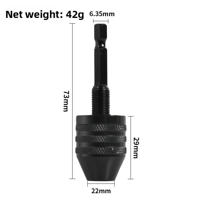Mini Keyless Drill Chuck 0.3-8mm Self-Tighten Electric Drill Bits Collet Fixture Tools 1/4" Hex Shank Quick Change Converter