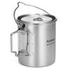 Aomiun 750ml Stainless Steel Pot Portable Water Mug Cup with Lid and Foldable Handle Outdoor