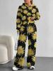 European And American Autumn And Winter Casual Long-Sleeved Suit Women'S Hooded Sweater Trousers Two-Piece Set Retro Elements