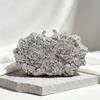 Sparkling Rhinestone 3D Rose Evening Clutch Bag With Magnetic Hard Structured Handheld Crossbody Formal Events